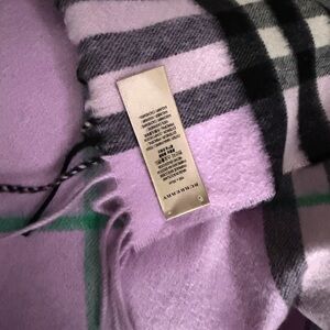 Burberry Lavender and Charcoal Check Scarf